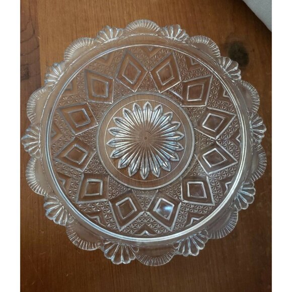 Vintage Intricate Clear Cut Glass Bowl/Candy Bowl 6 1/4" - Picture 1 of 3